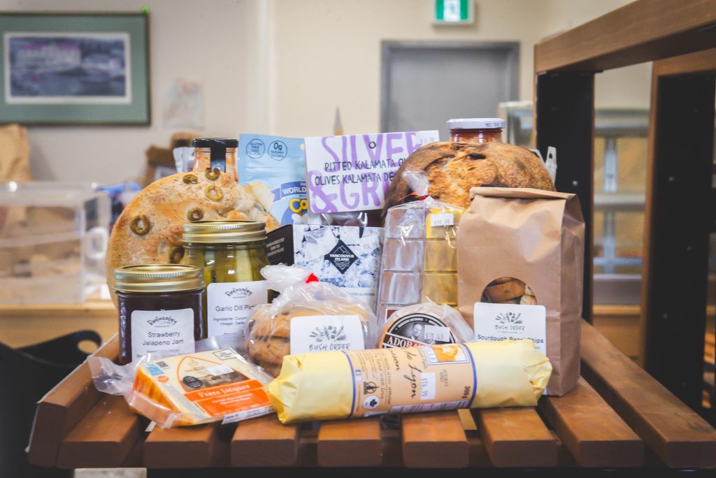 A Farm Store spread of bread, preserves, cheese and butter