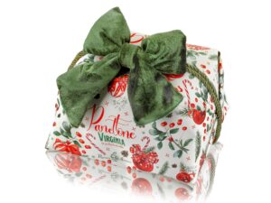 Amaretti Virginia Traditional Hand Wrapped Panettone Green Velvet Bow